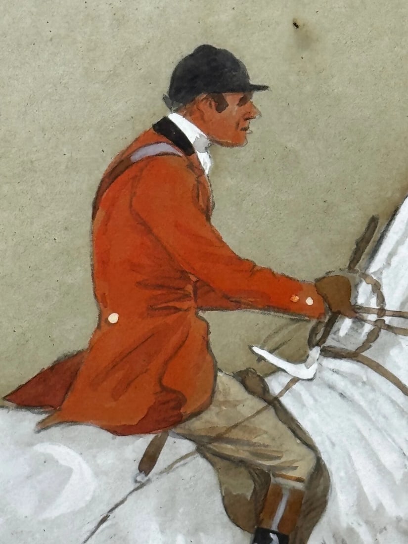 Set 3 Historic English Hunting Paintings By Charles Johnson Payne Snaffles - 11
