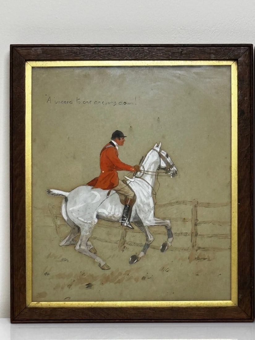 Set 3 Historic English Hunting Paintings By Charles Johnson Payne Snaffles - 3