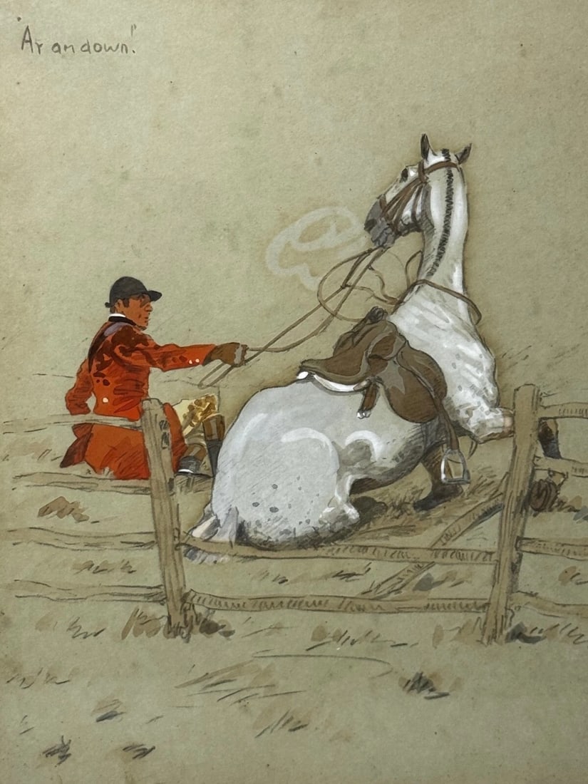Set 3 Historic English Hunting Paintings By Charles Johnson Payne Snaffles - 9