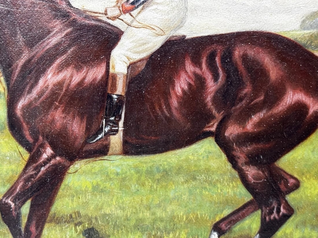 Oil Painting Victor Wild Winner at Kempton Park June 1897 Mornington Cannon Up - 16
