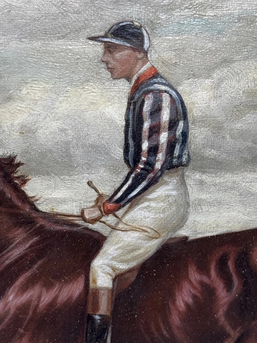 Oil Painting Victor Wild Winner at Kempton Park June 1897 Mornington Cannon Up - 17