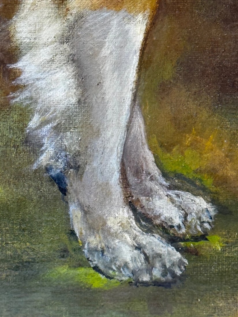 Large Victorian Oil Portrait Rough Collie Signed by John Trivett Nettleship - 10