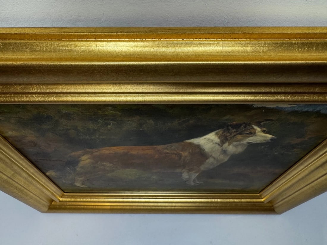 Large Victorian Oil Portrait Rough Collie Signed by John Trivett Nettleship - 12