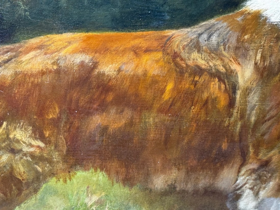 Large Victorian Oil Portrait Rough Collie Signed by John Trivett Nettleship - 7