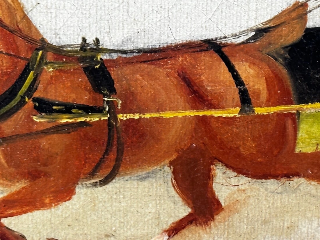 Edwardian Oil Painting Horses & Carriage Coachman Riders Signed Philip H Rideout - 18