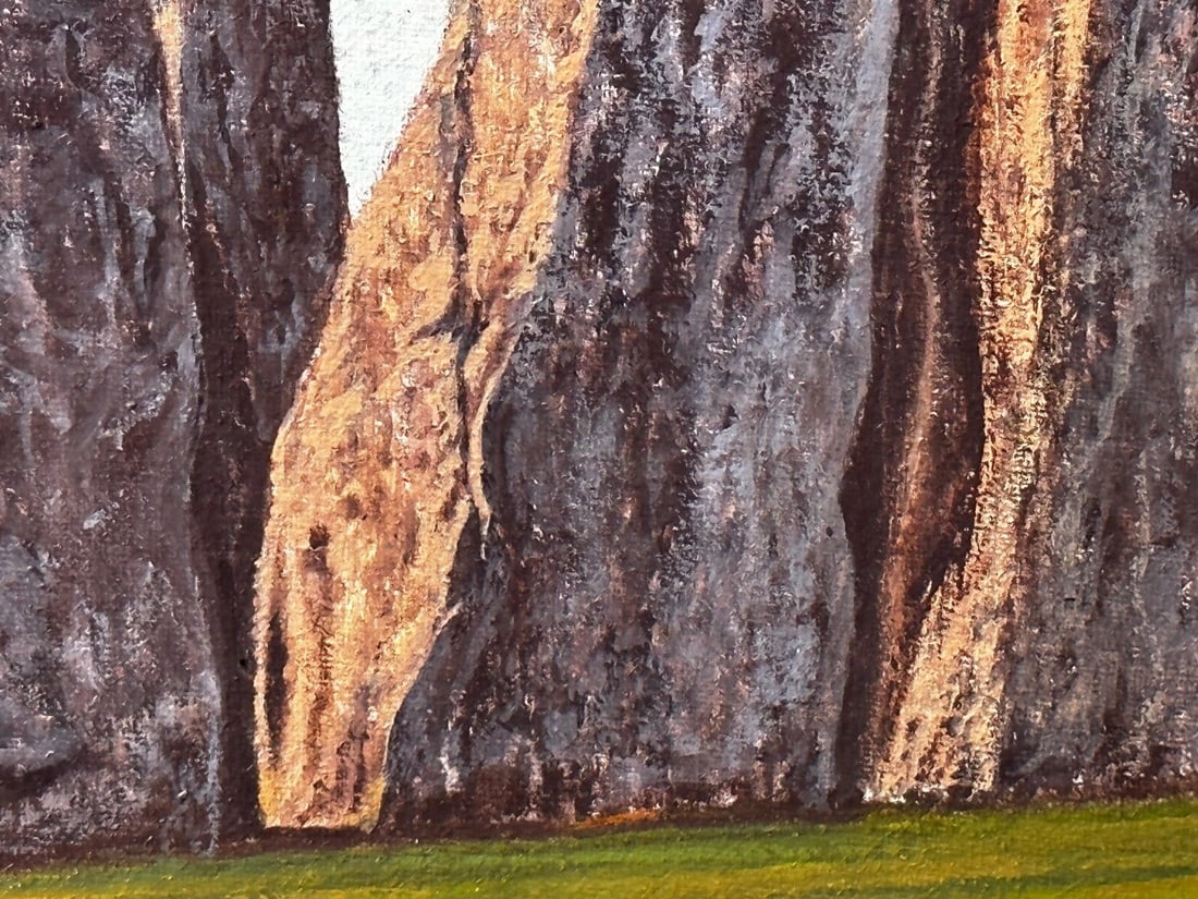 Oil Painting Salisbury Plain Prehistoric Stonehenge After Jasper Francis Cropsey - 13