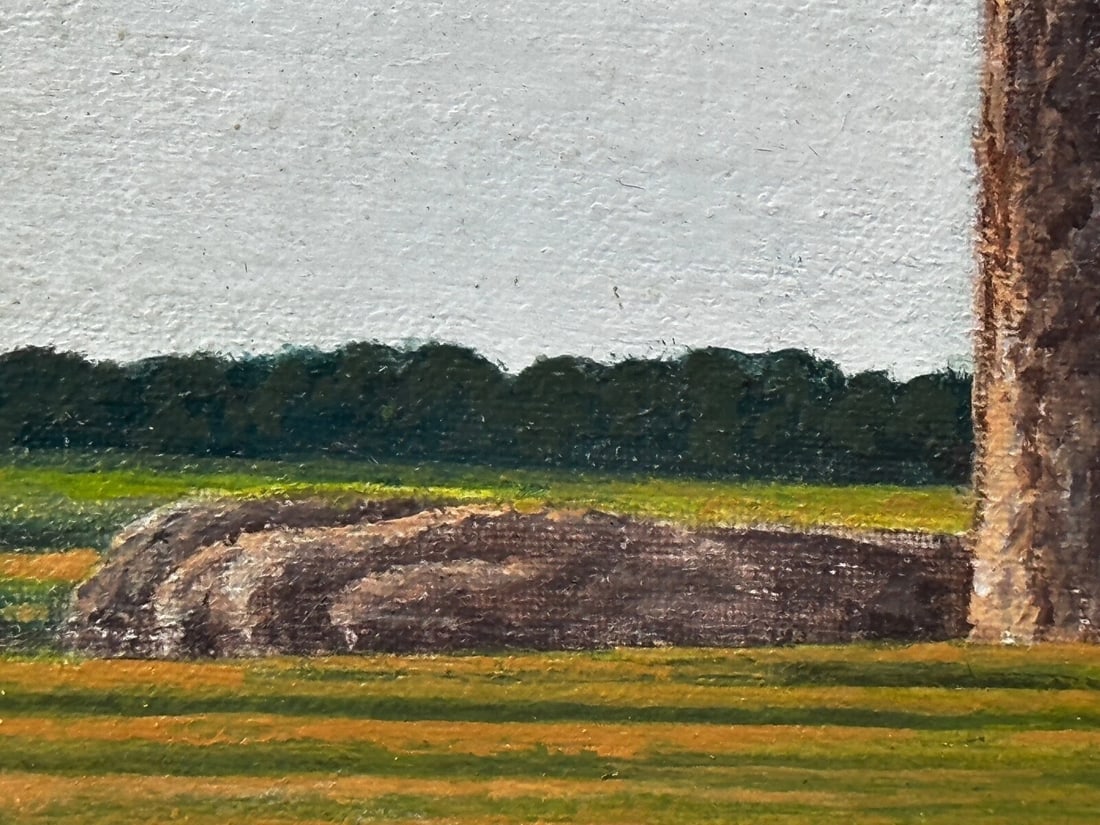 Oil Painting Salisbury Plain Prehistoric Stonehenge After Jasper Francis Cropsey - 19