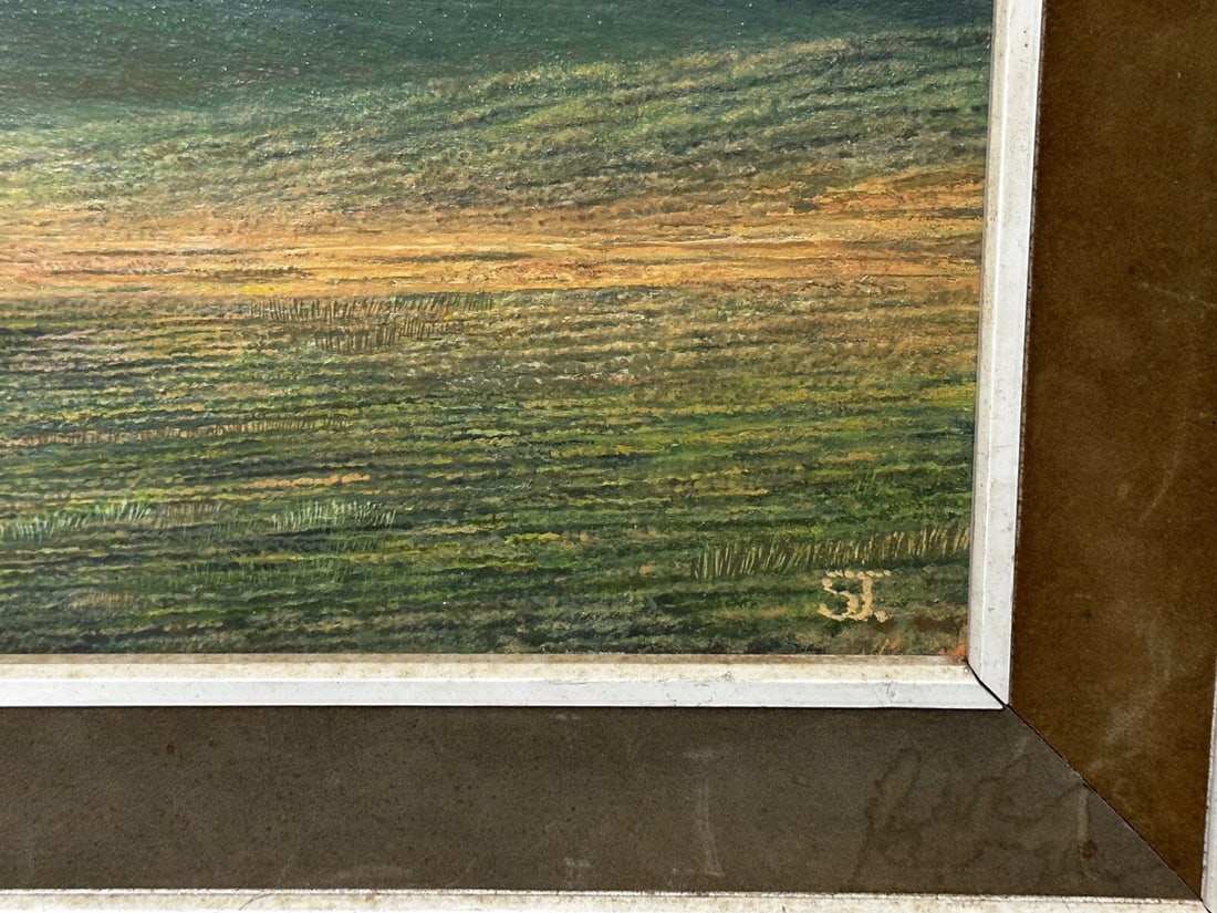 Oil Painting Salisbury Plain Prehistoric Stonehenge After Jasper Francis Cropsey - 9