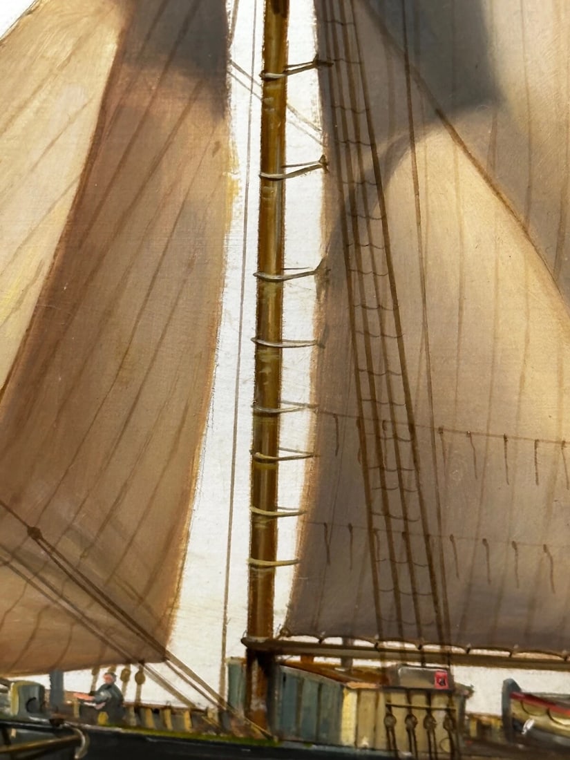 British Marine Oil Painting Kathleen & May Schooner Ship By John Lewis Chapman - 17