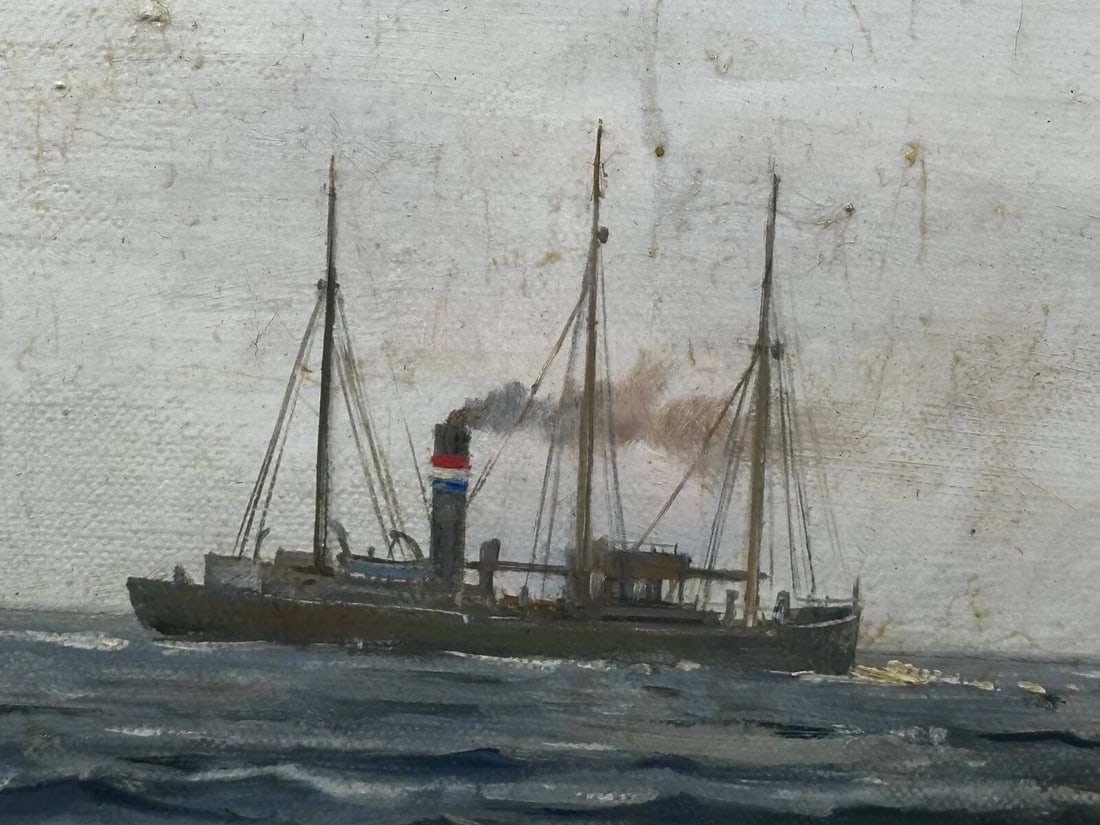 British Marine Oil Painting Kathleen & May Schooner Ship By John Lewis Chapman - 8