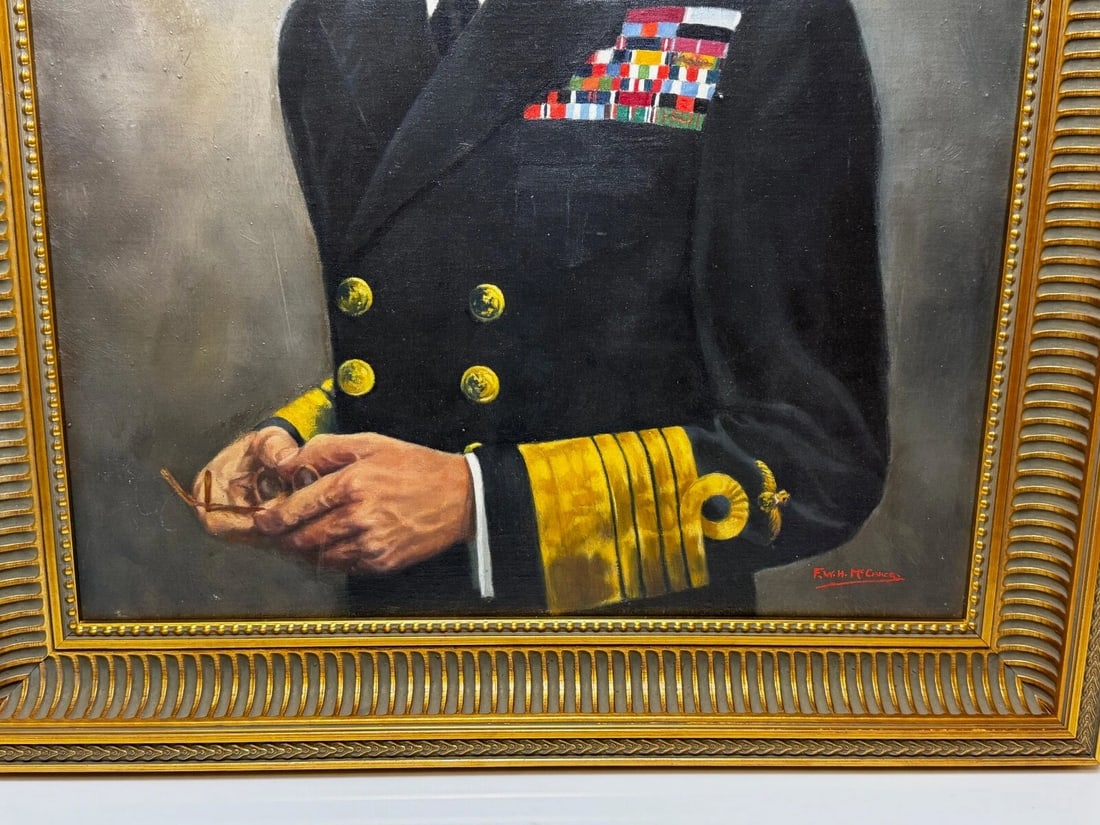 Historic Royal Portrait of King George VI in Naval Uniform by F.W.H.McCance - 5