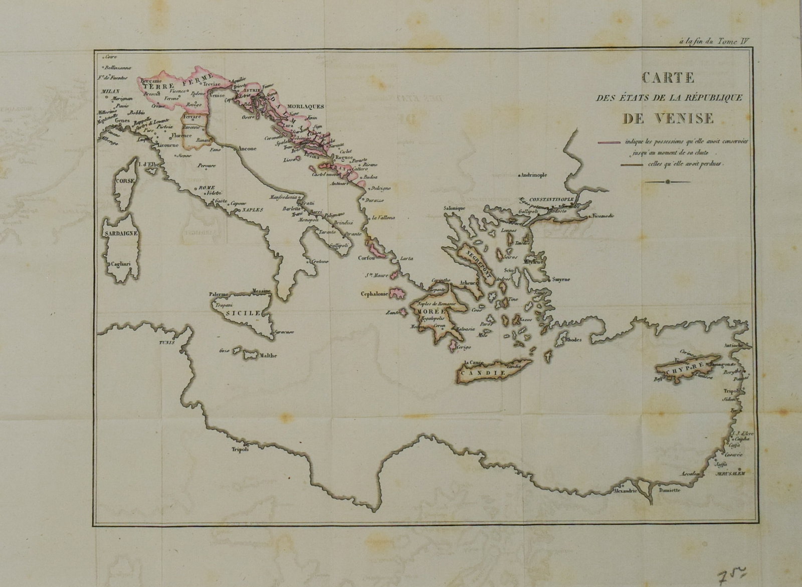 1810 c. Didot Map of Central-Eastern Mediterranean Sea Region -- Carte des Etats de la repiblique de (1 of 1)