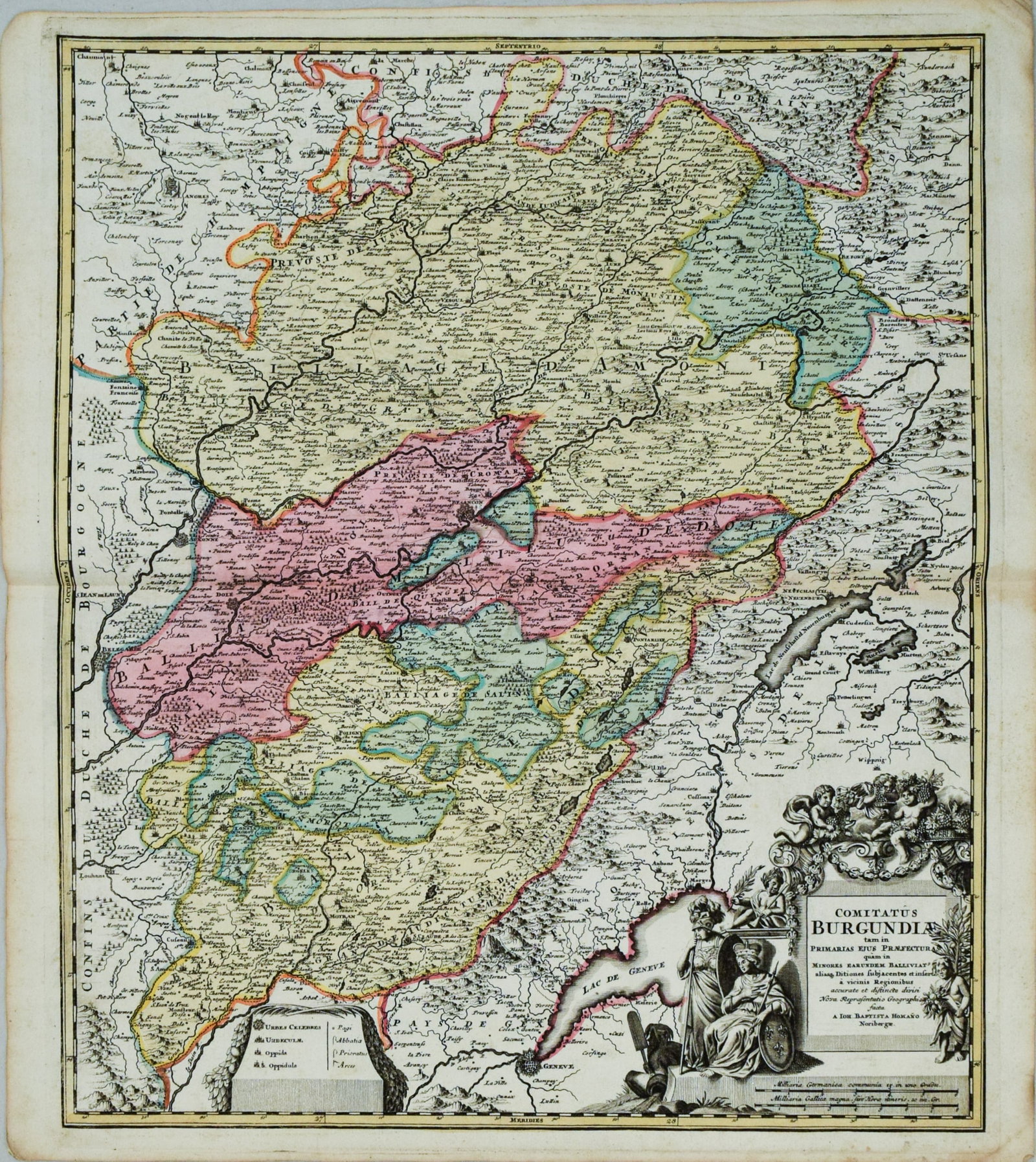 1720 c. Homann Map of Burgundy and Western Switzerland -- Comitatus Burgundiae tam in Primarias ejus (1 of 1)