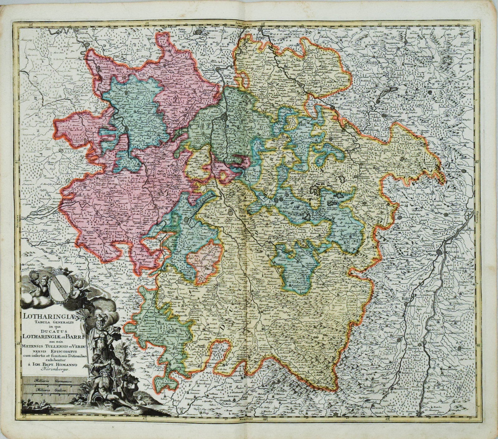1720 c. Homann Map of Northeast France, the Lorainne Region -- Lotharingiae Tabula Generalis in qua: Title:1720 c. Homann Map of Northeast France, the Lorainne Region -- Lotharingiae Tabula Generalis in qua Ducatus Lotharingiae et Barri nec non Metensis, Tullensis et Verdunensis