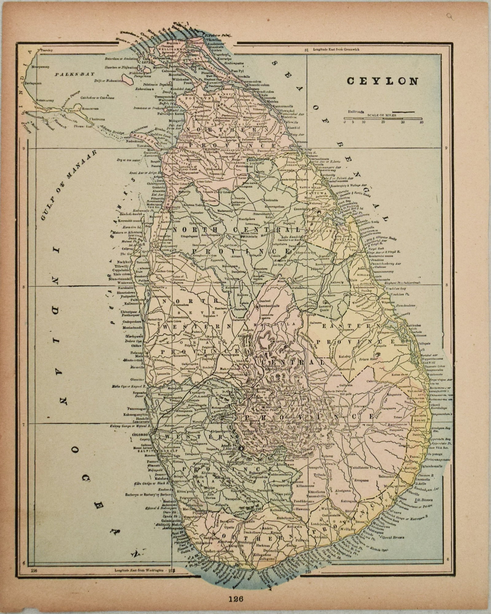 1894 Cram Map of Sri Lanka [verso] Holy Land -- Ceylon [verso] Birds-Eye-View of the Holy Land (1 of 2)