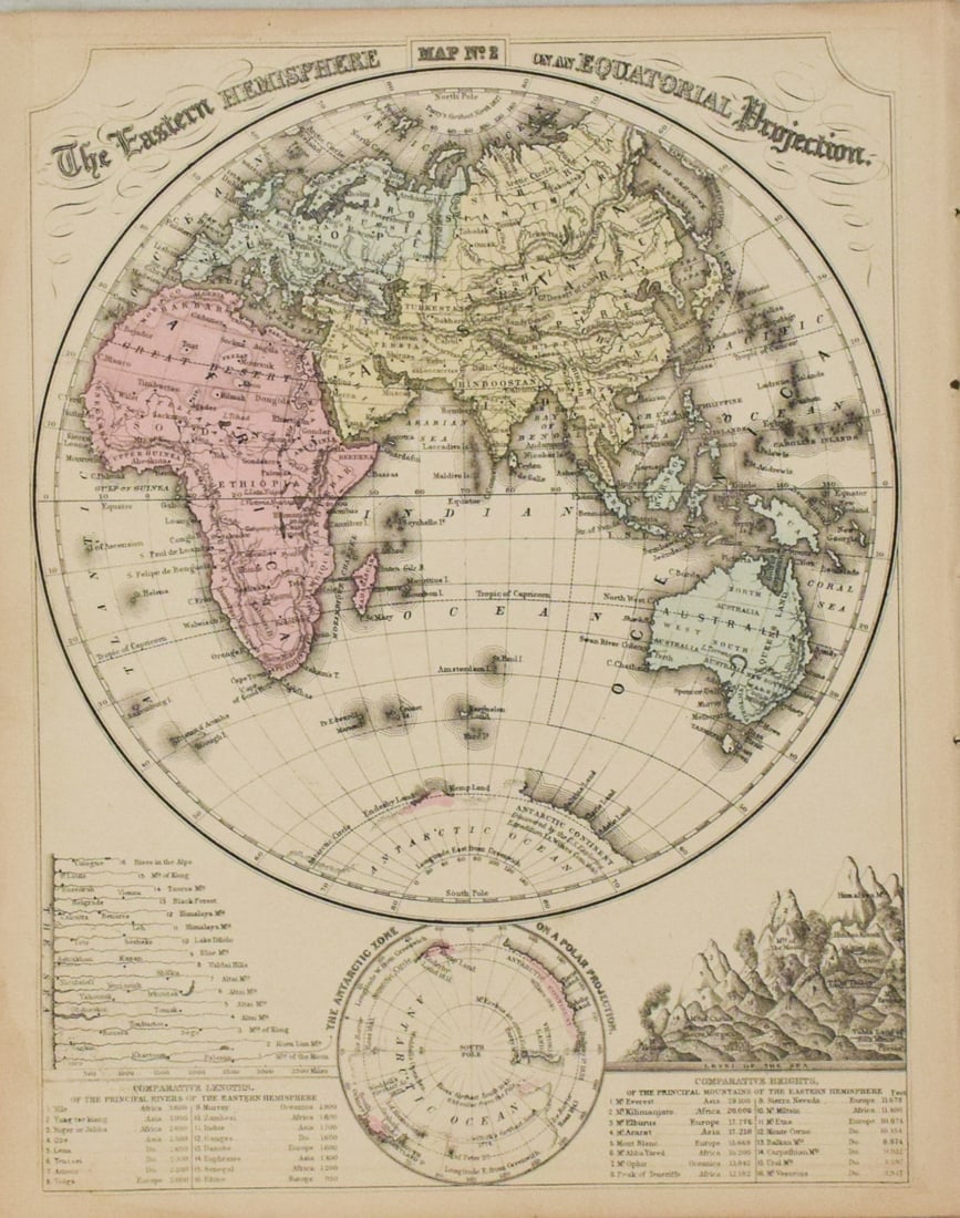 1869 Mitchell Map of Western [verso] Eastern Hemispheres -- The Western Hemisphere Map No. 1… - 2