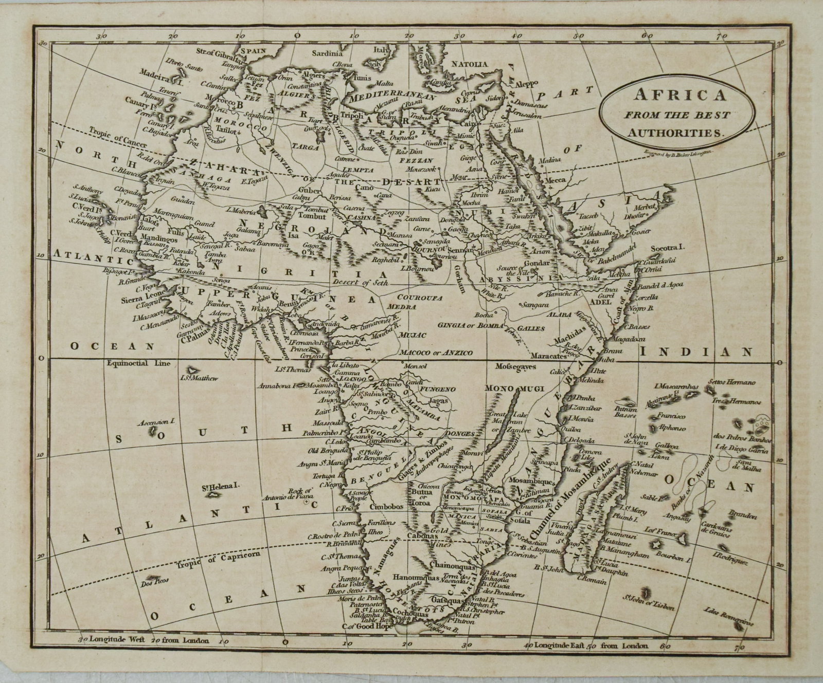 1812 Baker/Brookes Map of Africa -- Africa from the Best Authorities (1 of 1)