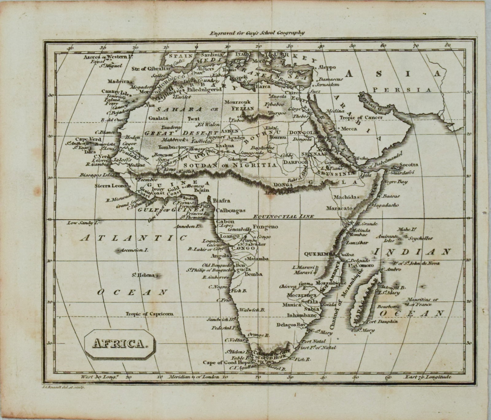 1825 Gould Map of Africa -- Africa (1 of 1)