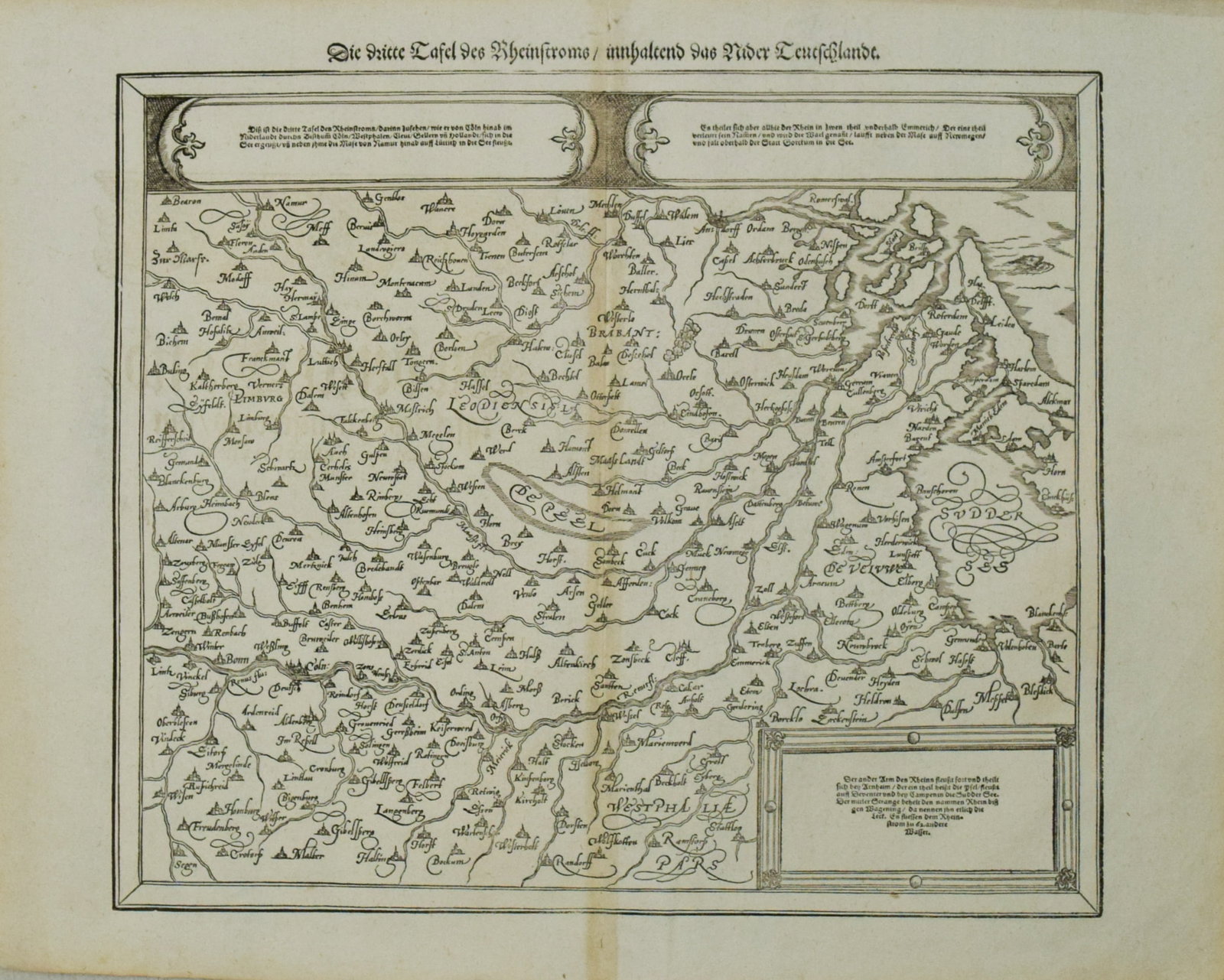 1598 Munster Map of Western Germany and the Netherlands -- Die Dritte Tafel des Rheinstrom (1 of 1)