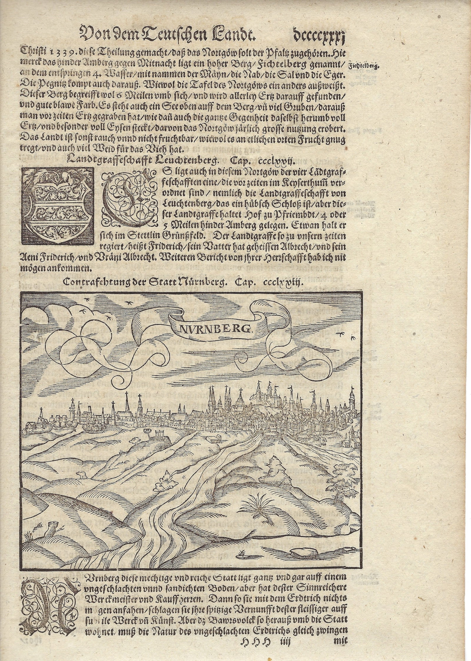 1614 Munster View of Nuremberg -- Nurnberg: Title:1614 Munster View of Nuremberg -- Nurnberg,li>Cartographer:S Munster Year/Place:1614, Basel Map Dimension (in.):4.9 X 6 in. Description:This is striking view of the Nuremberg's skyline filled