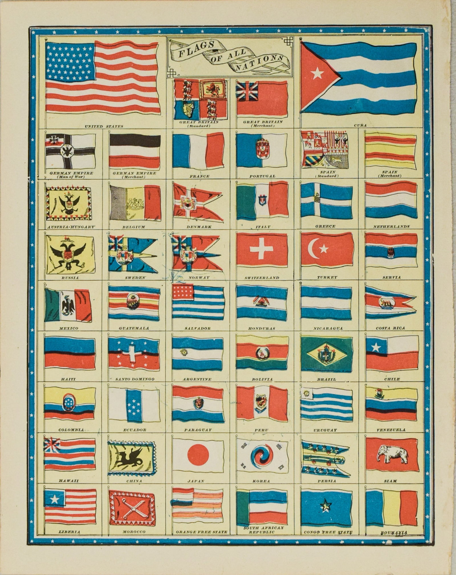 1903 Cram National Flags -- Flag of All Nations (1 of 1)