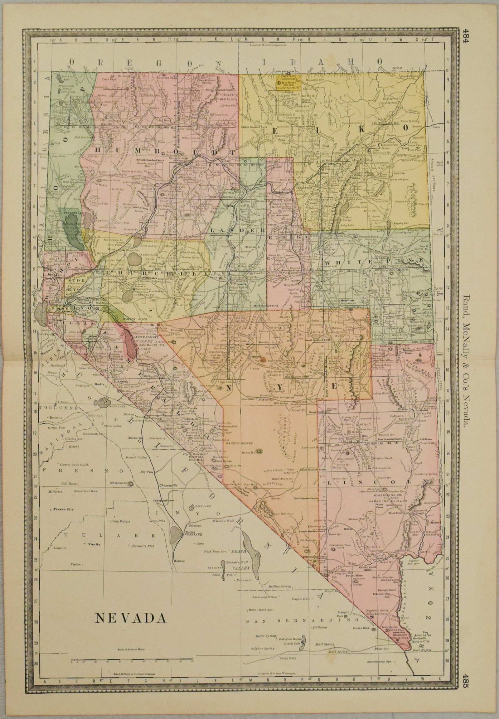 1906 Rand McNally Map of Nevada -- Nevada (1 of 1)