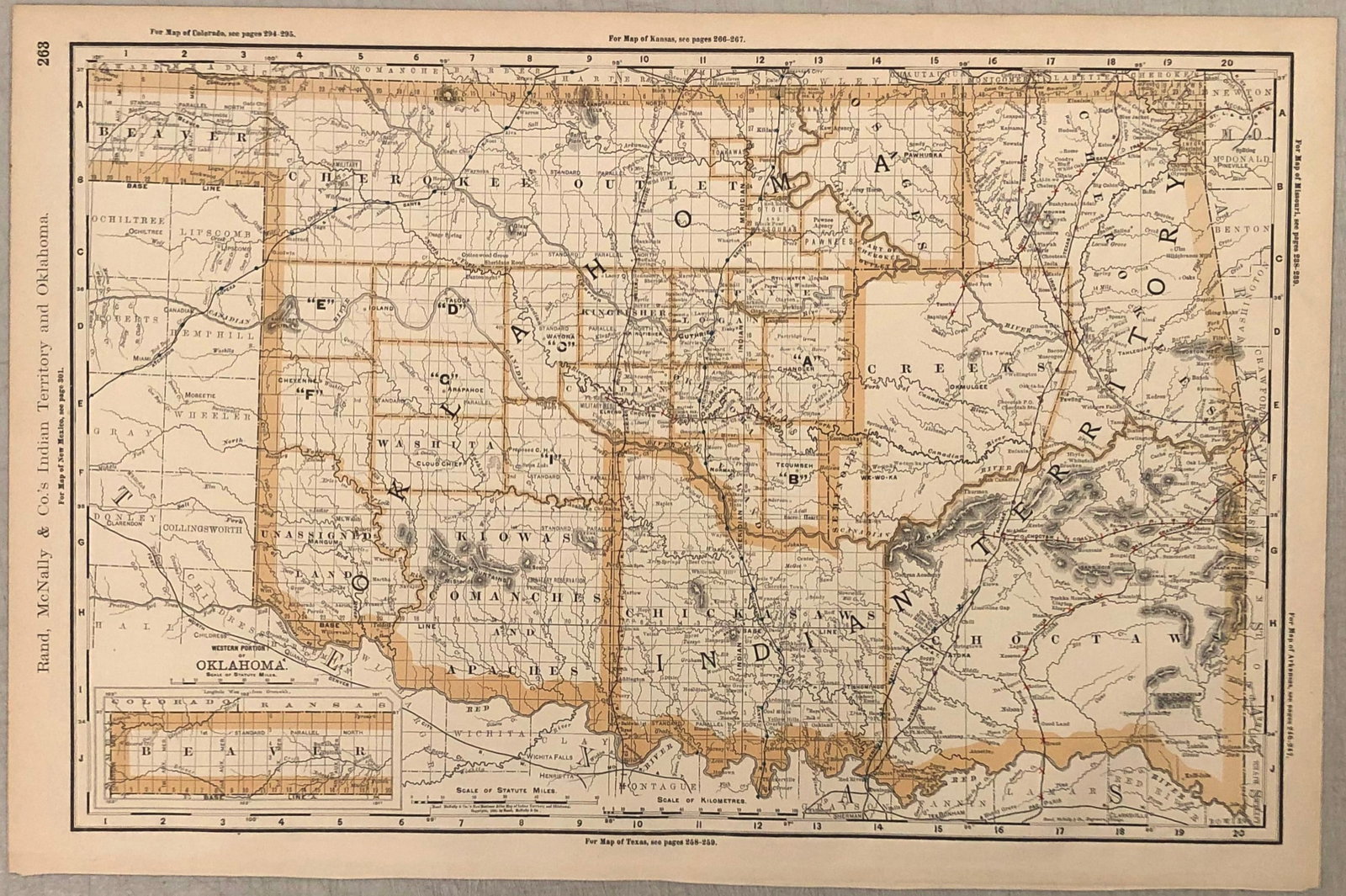 1893 Rand McNally Map of Indian Territory and Oklahoma (1 of 1)