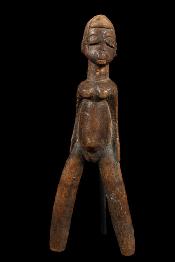 Ancestor Figure - Wood - Lobi - Burkina Faso: Great Lobi wooden ancestor figure. Lobi Figures are the enigmatic, brooding sculpture that protect the Lobi people of Burkina Faso. Most are frontal, symmetrical and timeless sentinels expressing the