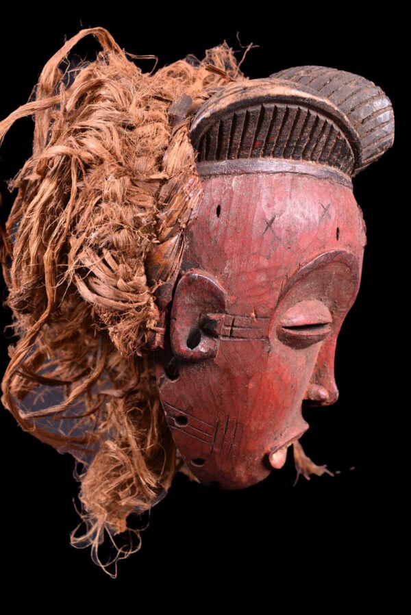 Mask – Wood, Raphia – Chokwe – Congo DRC - 5