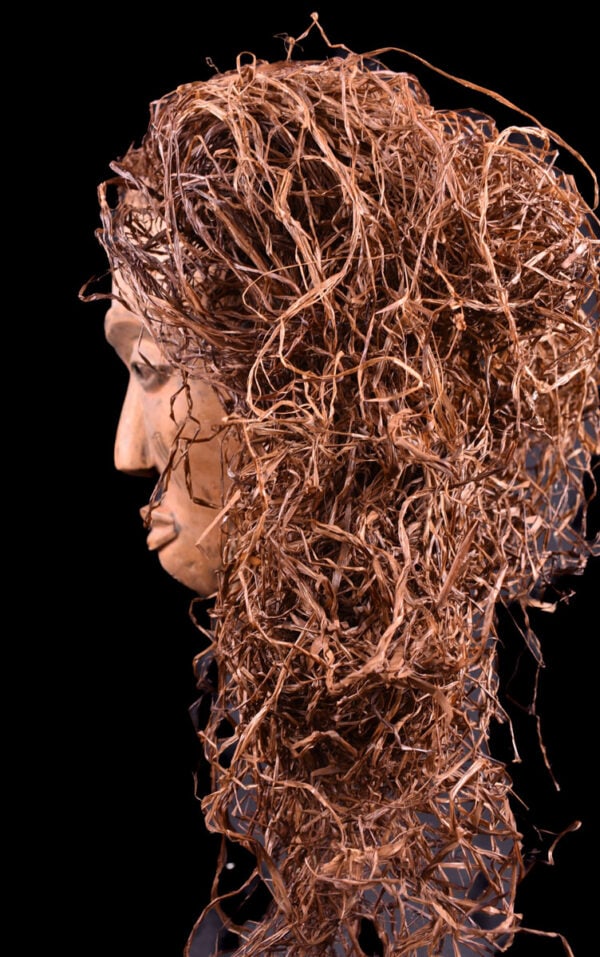 Mask – Wood, Raphia – Chokwe – Congo DRC - 5