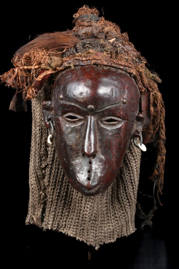 Mask - Wood, Rope - Lwena - Angola - 2
