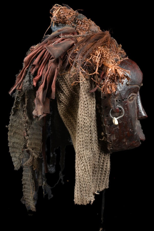 Mask - Wood, Rope - Lwena - Angola - 3