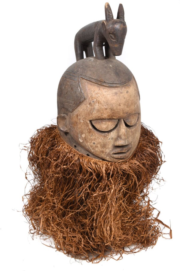 Helmet Mask - Wood, Raphia - Suku - Congo - 2