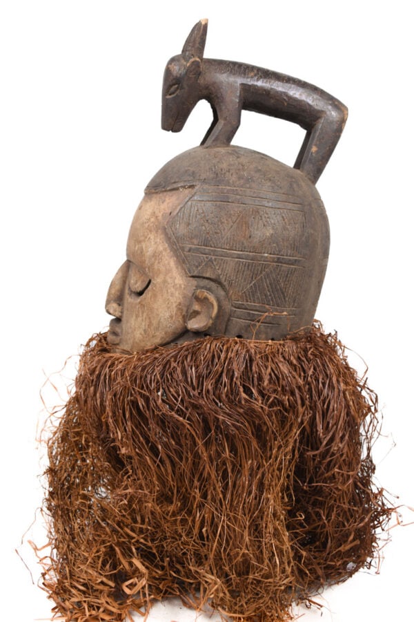 Helmet Mask - Wood, Raphia - Suku - Congo - 5