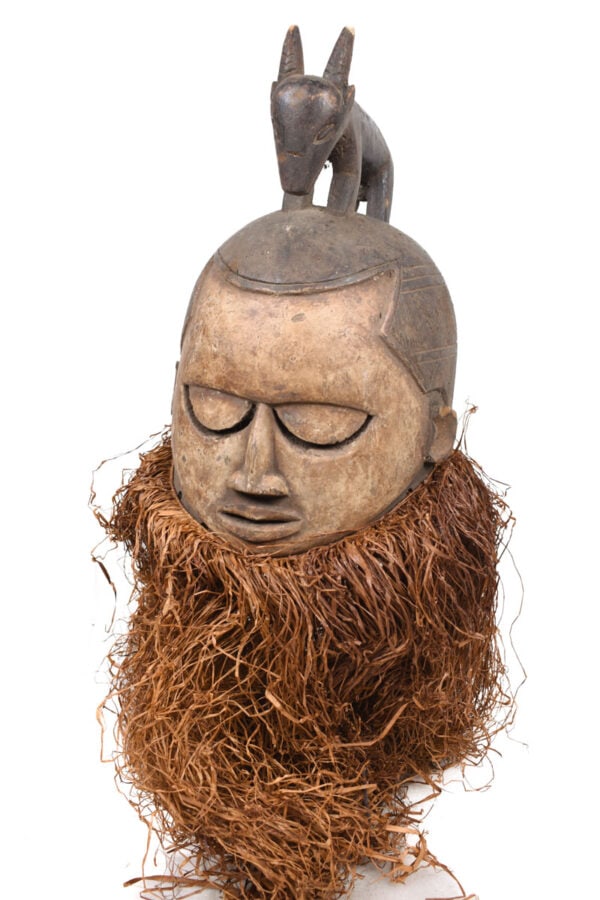 Helmet Mask - Wood, Raphia - Suku - Congo - 7