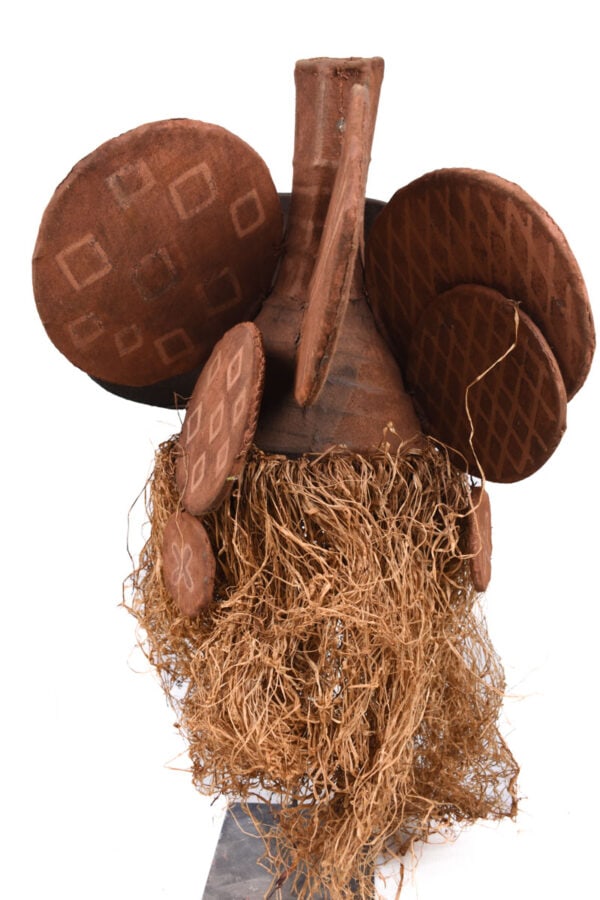 Chihongo Mask - Wood, Plant fibre - Chokwe - DR Congo - 3