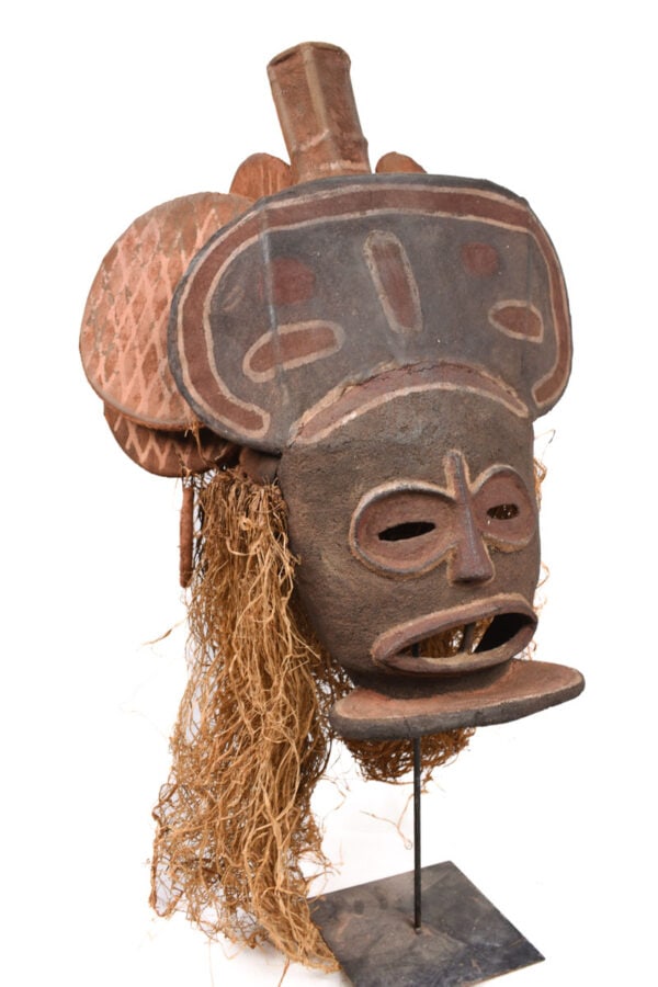 Chihongo Mask - Wood, Plant fibre - Chokwe - DR Congo - 5
