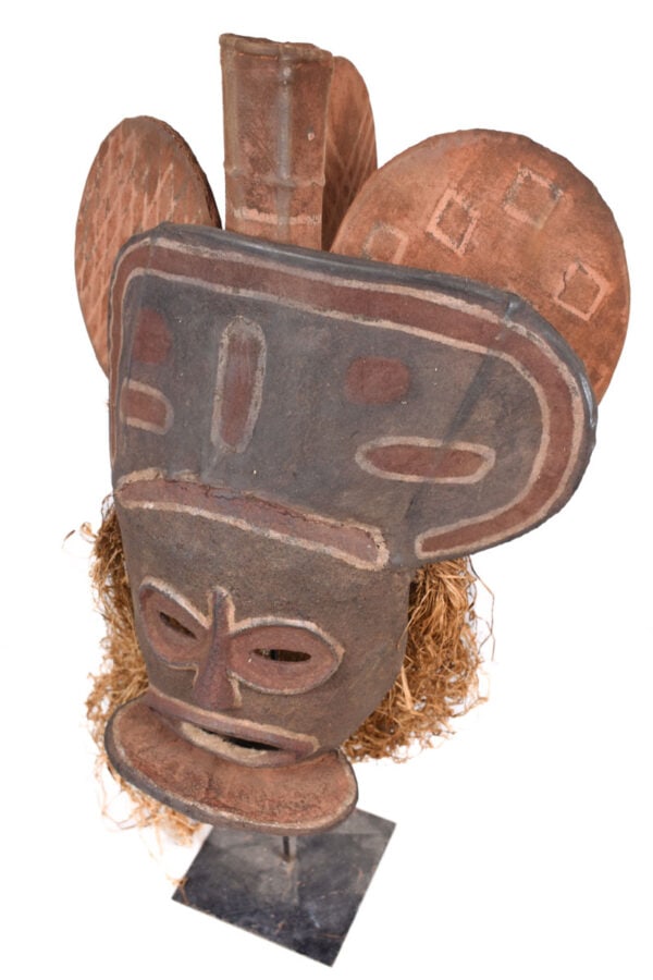 Chihongo Mask - Wood, Plant fibre - Chokwe - DR Congo - 7