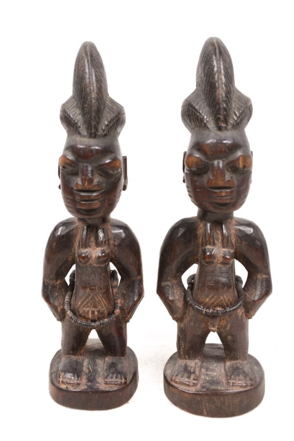 Ibeji Twin Figures - Wood, Beads - Ogbomosho - Yoruba - Nigeria - 2