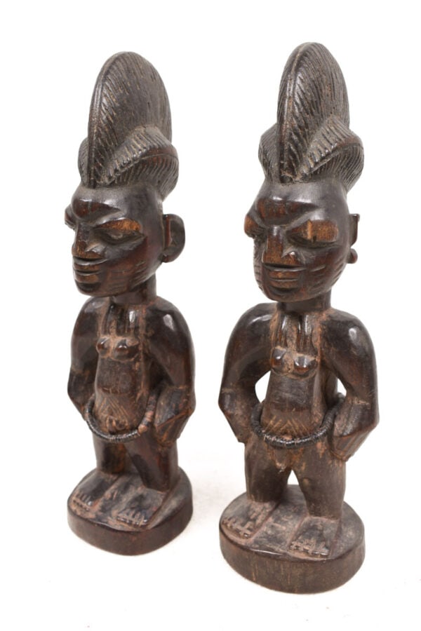 Ibeji Twin Figures - Wood, Beads - Ogbomosho - Yoruba - Nigeria - 3