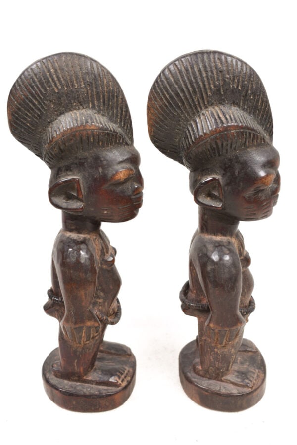 Ibeji Twin Figures - Wood, Beads - Ogbomosho - Yoruba - Nigeria - 4