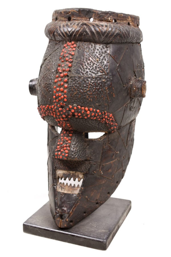 Initiation mask - Wood, Copper, Beads - Salampasu - Congo - 2