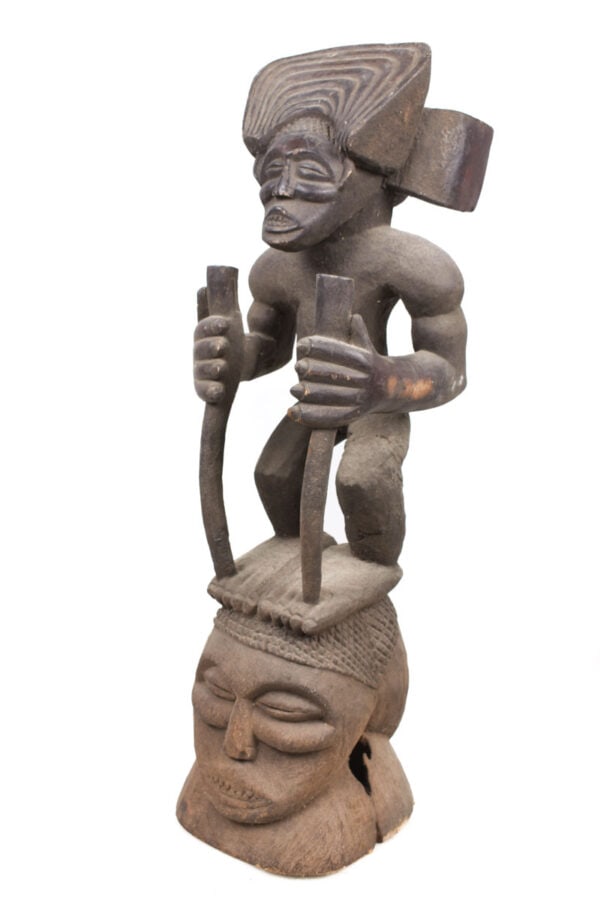 Tshibinda Crest Mask / Figure - Wood - Chokwe - Congo - 2