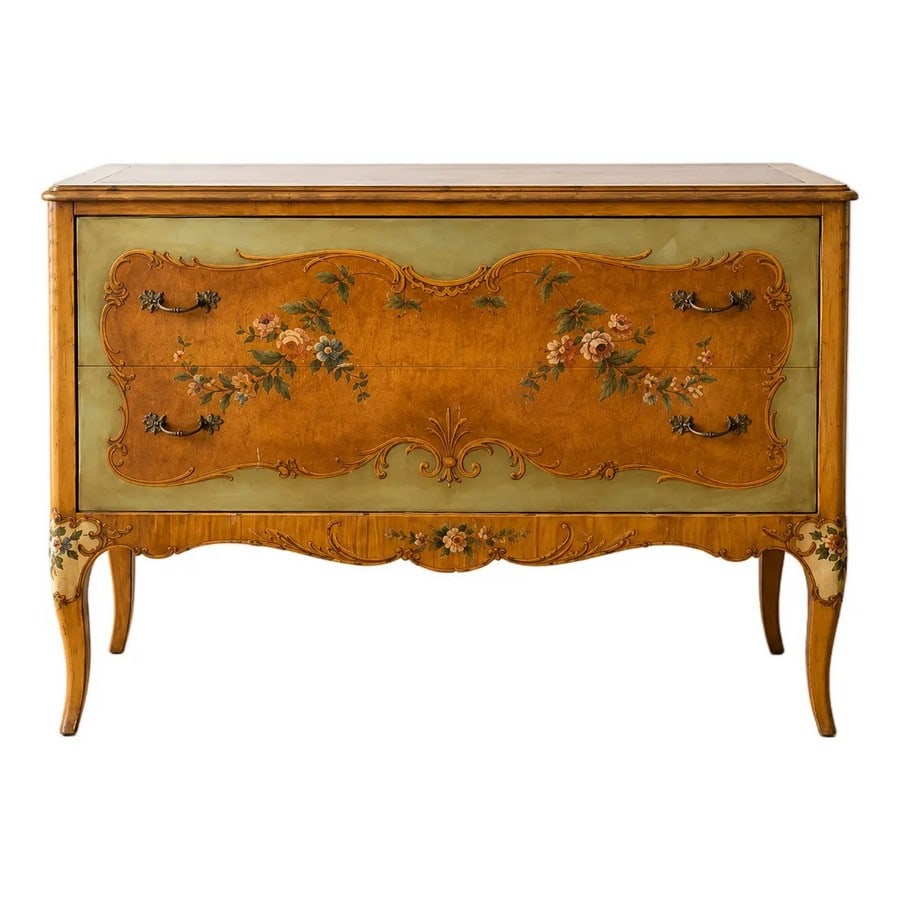 Continental Polychrome Painted and Giltwood Commode - 2