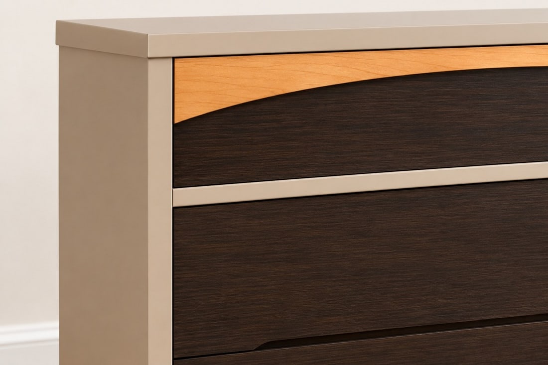 Modern Wood and Lacquer Tall Dresser - 3