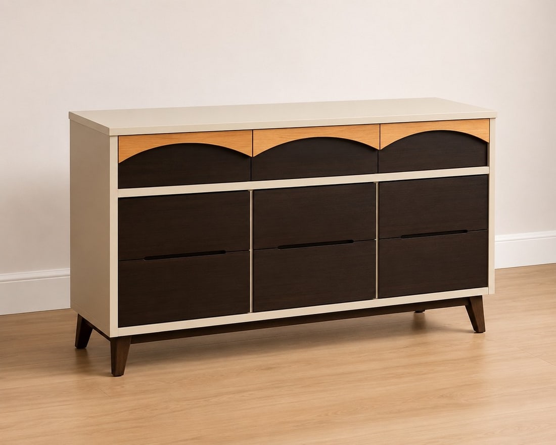 Mid-Century Modern Style Nine-Drawer Dresser - 2