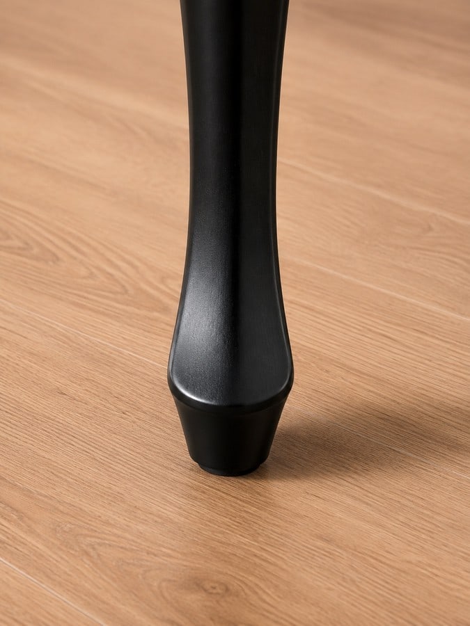 Black Lacquered Extendable Games Table with Cabriole Legs - 4