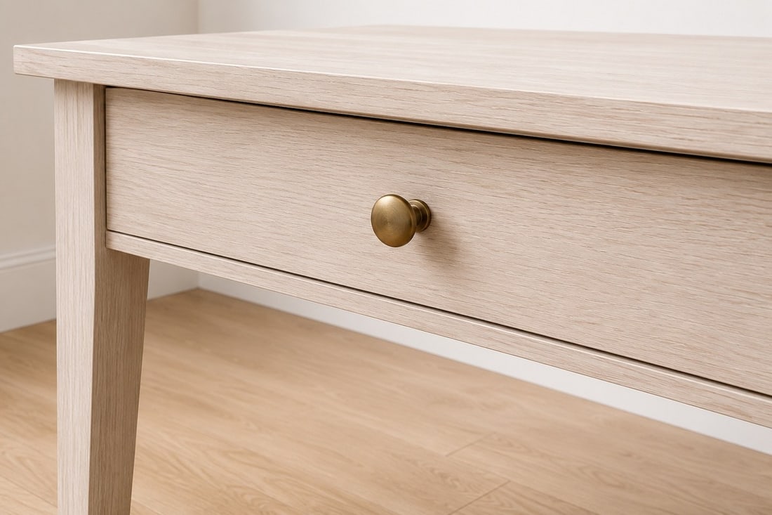 Contemporary Bleached Oak Coffee Table with Single Drawer - 3