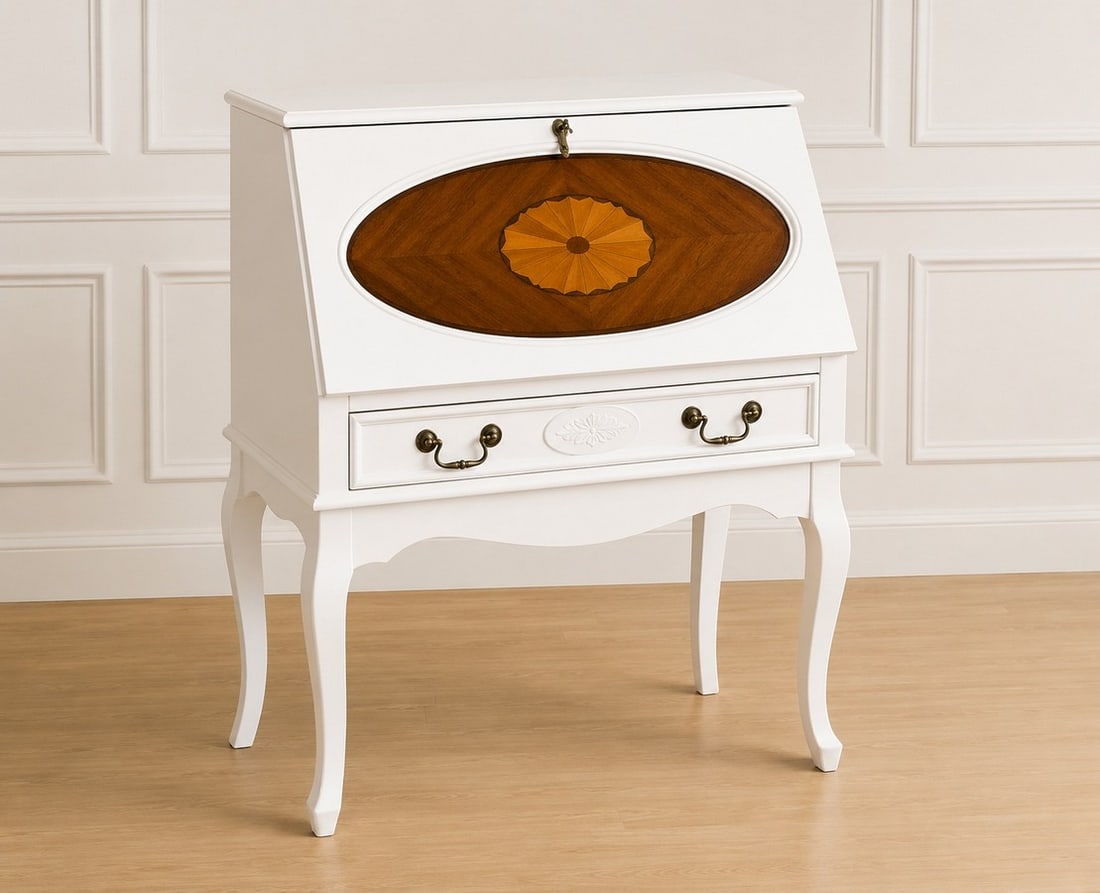 Petite French Provincial Style Secretary Desk - 4