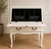 Petite French Provincial Style Black and Wood Accent Table - 4